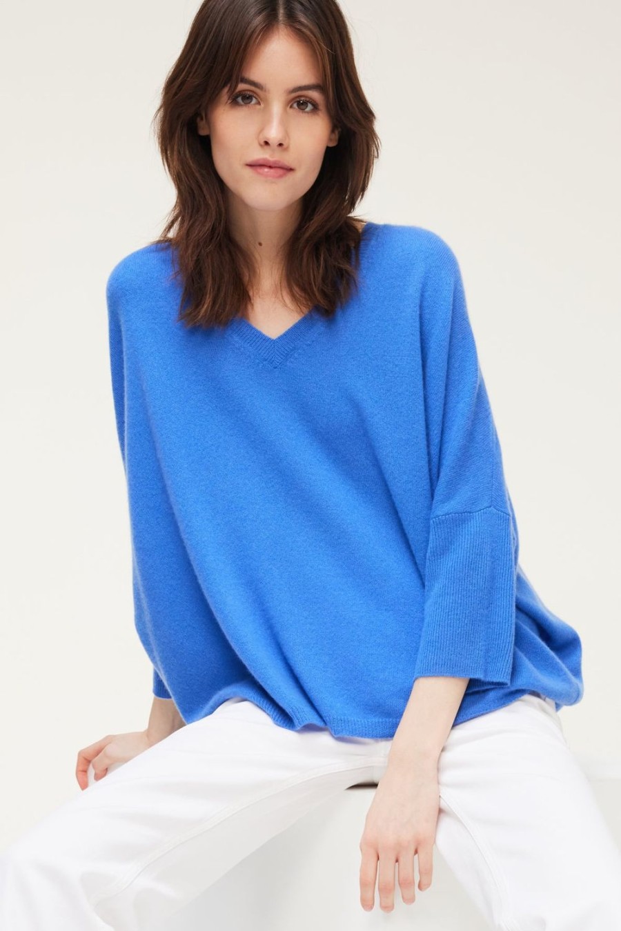 Pablo Jersey Cashmere V - Lili Oceano Azul Mallas