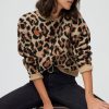 Pablo Jersey Grueso Con Estampado De Leopardo - Nelvin Caramelo Mallas