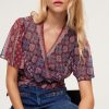 Pablo Blusa Cruzada Con Tachuelas - Arleta Rosa Camisas Y Blusas