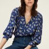 Pablo Blusa De Raso Con Flores - Adelisa Tinta Camisas Y Blusas